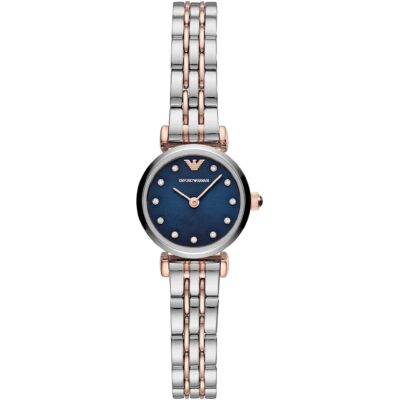Emporio Armani Ladies Automatic T-Bar Gianni Two-Tone Blue Watch - AR11222